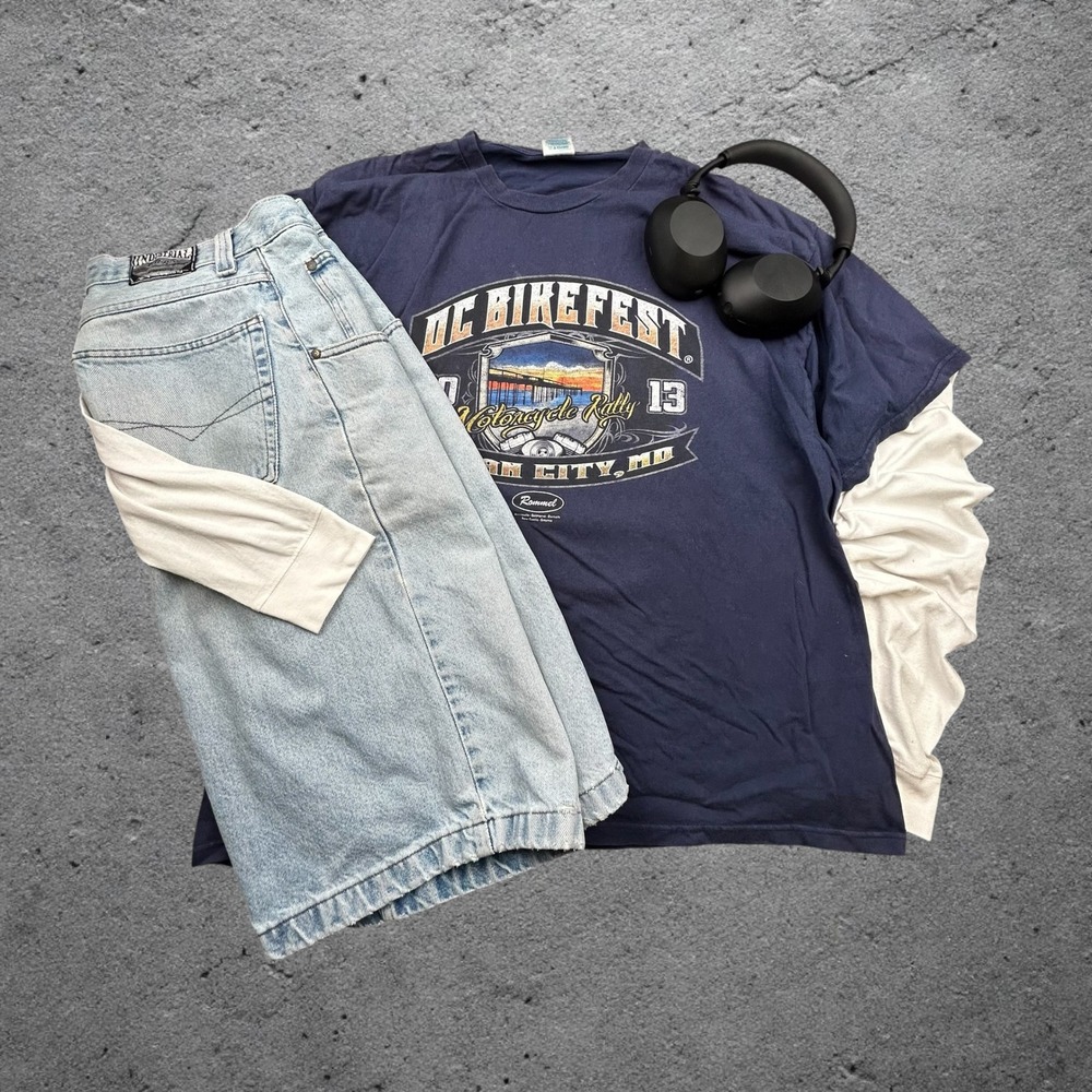 Vintage 2013 OC Bikefest Motorcycle Rally T-Shirt‎ Mens 2XL Navy Blue Boxy Fit